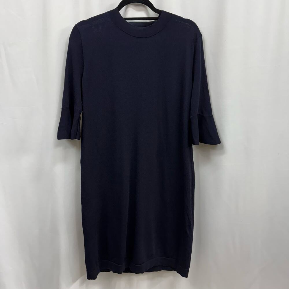 COS Navy Blue Half Flutter Sleeve Knee Length Sheath Dress Medium